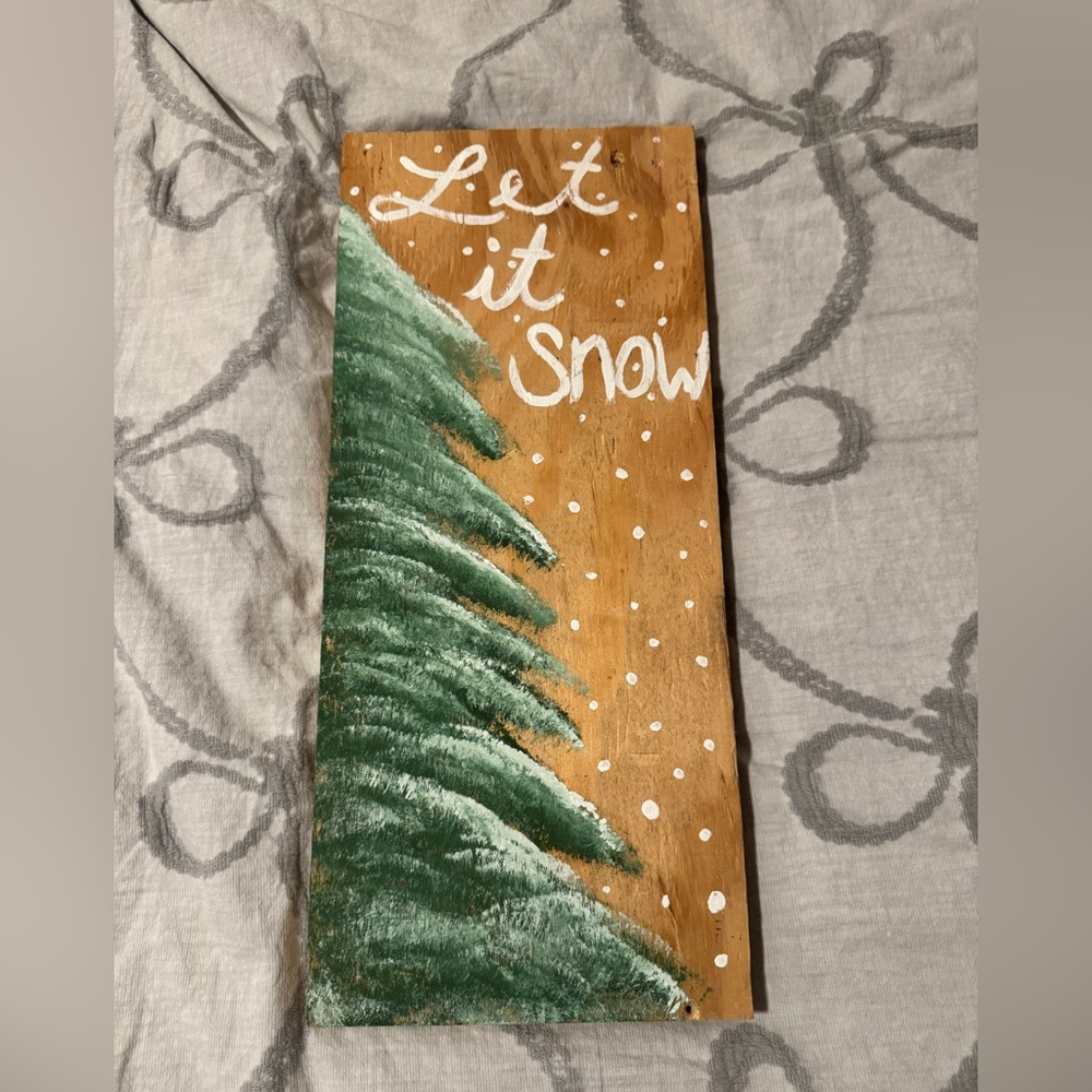 Let It Snow Wooden Christmas Sign